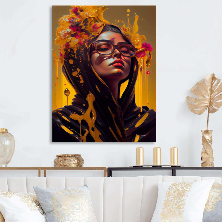 Stylish Arabic Woman With Floral Hijab V