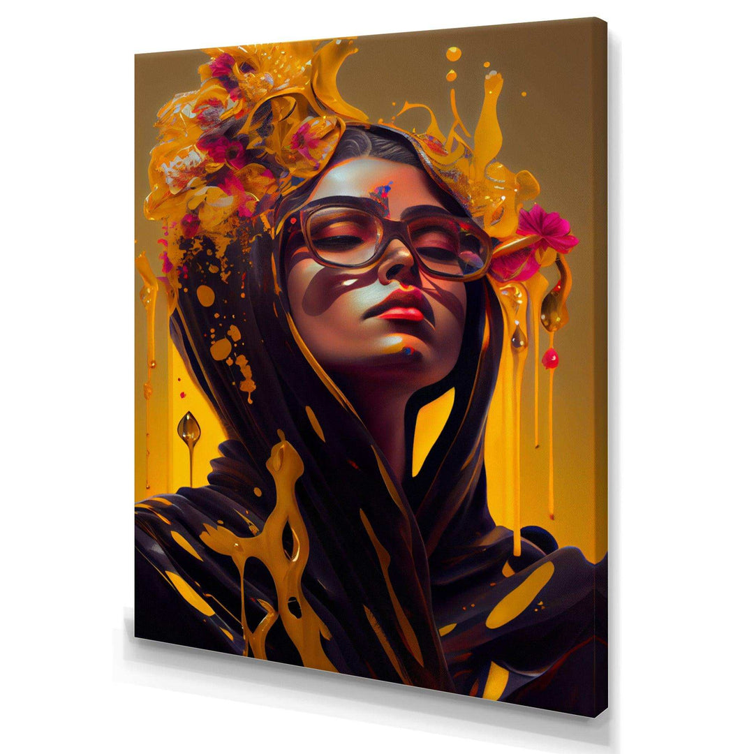 Stylish Arabic Woman With Floral Hijab V
