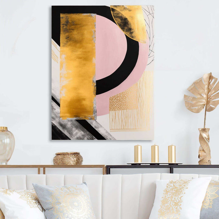Pink And Gold Art Deco IV - Modern Wall Art Prints