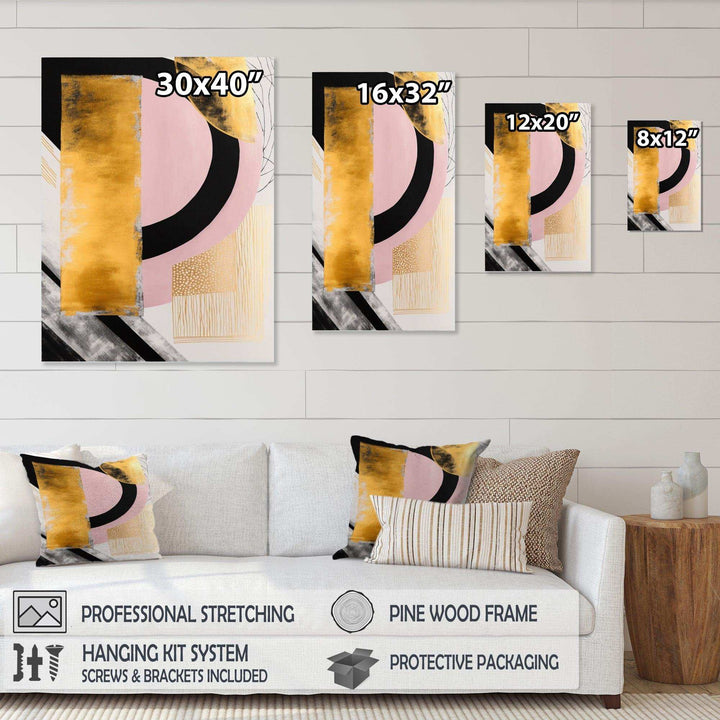 Pink And Gold Art Deco IV - Modern Wall Art Prints