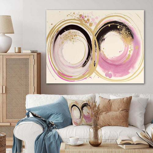 Pink And Gold Curves III - Modern Wall Art Prints