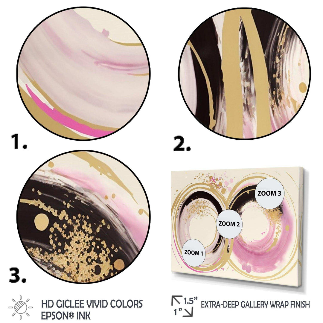 Pink And Gold Curves III - Modern Wall Art Prints