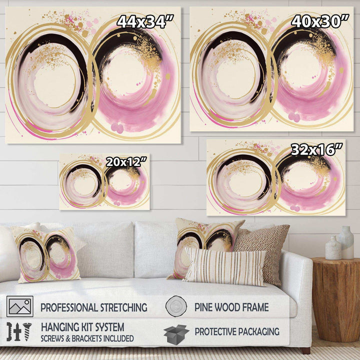 Pink And Gold Curves III - Modern Wall Art Prints