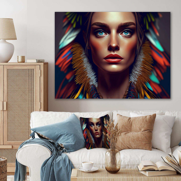 Colorful Sensual Woman In Fur Coat VIII