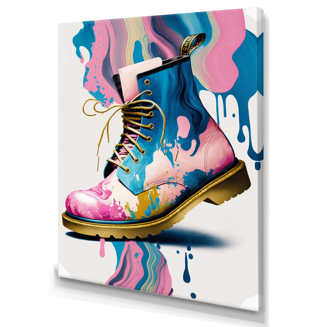 Pink And Blue Art Deco Army Shoes II