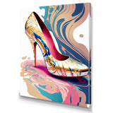Pink And Blue Art Deco High Heel Shoes IV