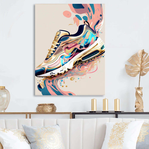 Pink And Blue Art Deco Sport Shoes