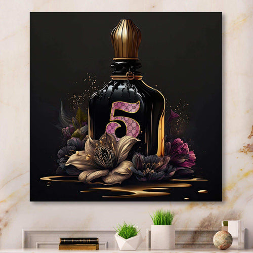 Chic Perfume Bottle With Pink Roses III