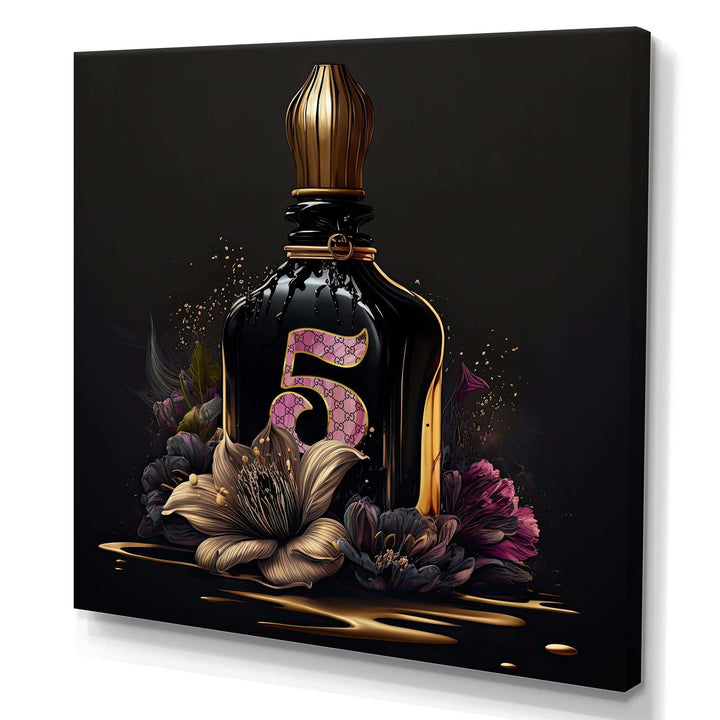 Chic Perfume Bottle With Pink Roses III