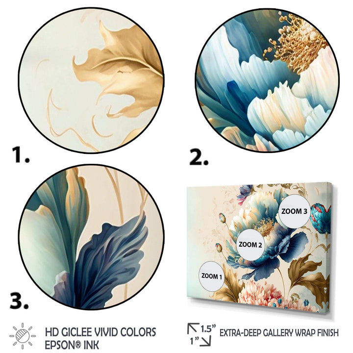 Blue And Gold Floral Bunch I