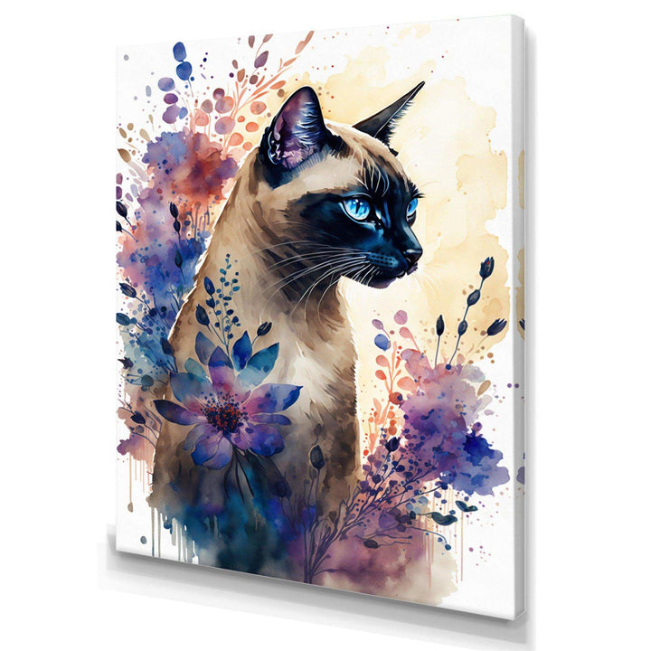 Cute Siamese Floral Art I