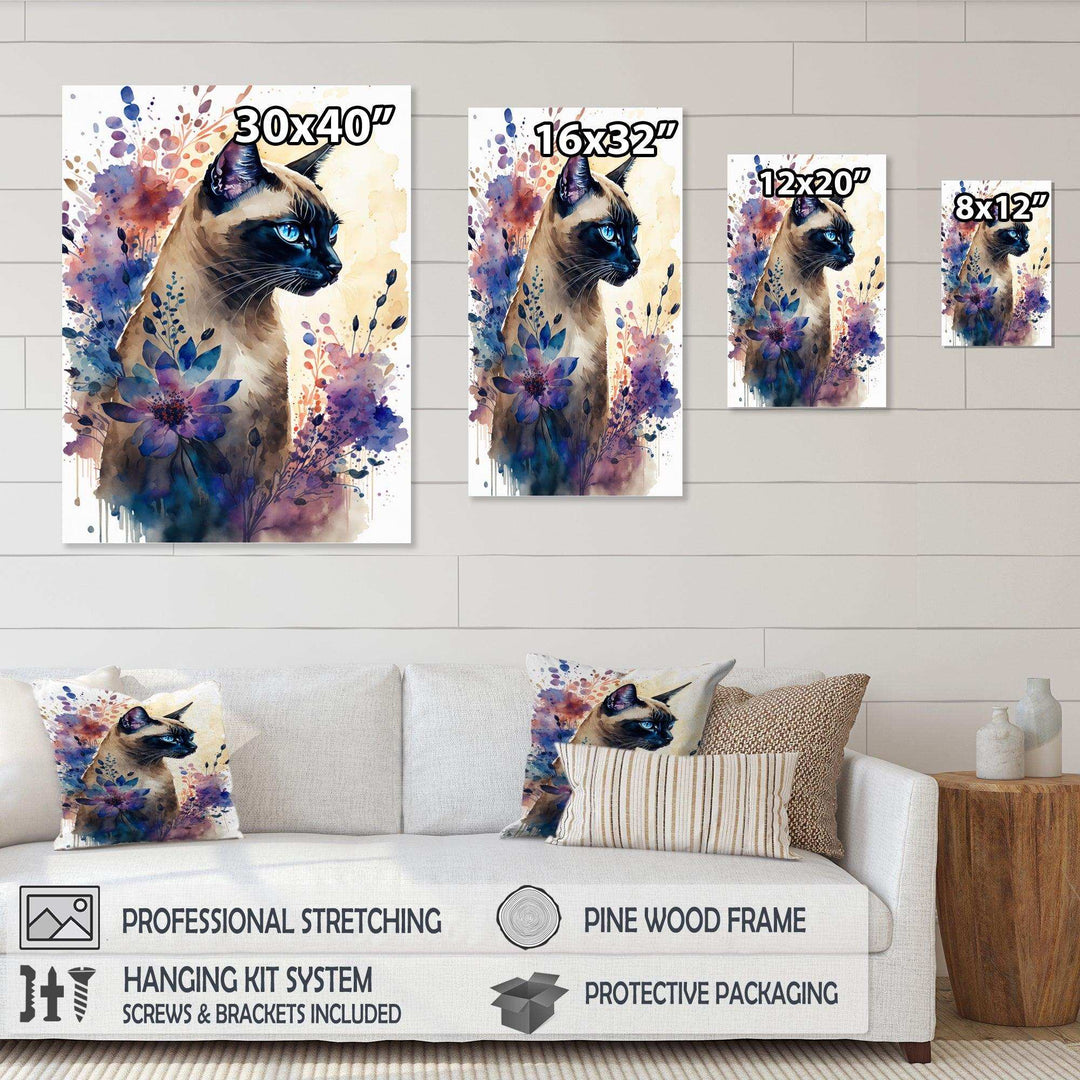 Cute Siamese Floral Art I