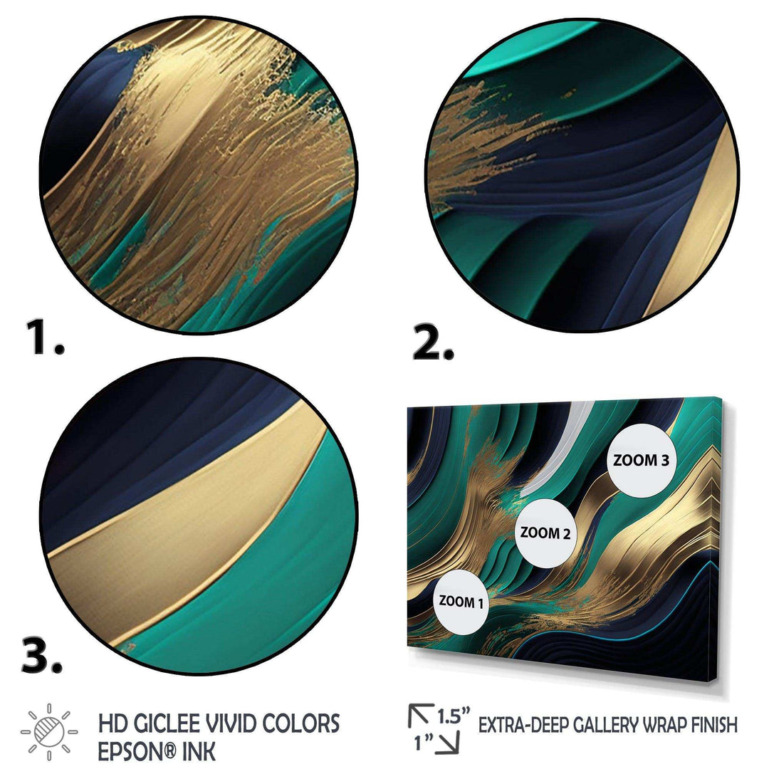 Green And Gold Agate I - Modern Bedroom Wall Art