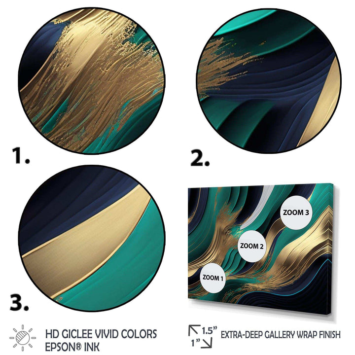 Green And Gold Agate I - Modern Bedroom Wall Art