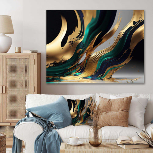 Green And Gold Agate II - Modern Wall Art Prints