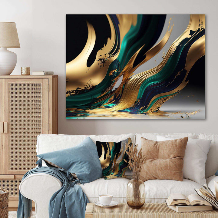Green And Gold Agate II - Modern Wall Art Prints