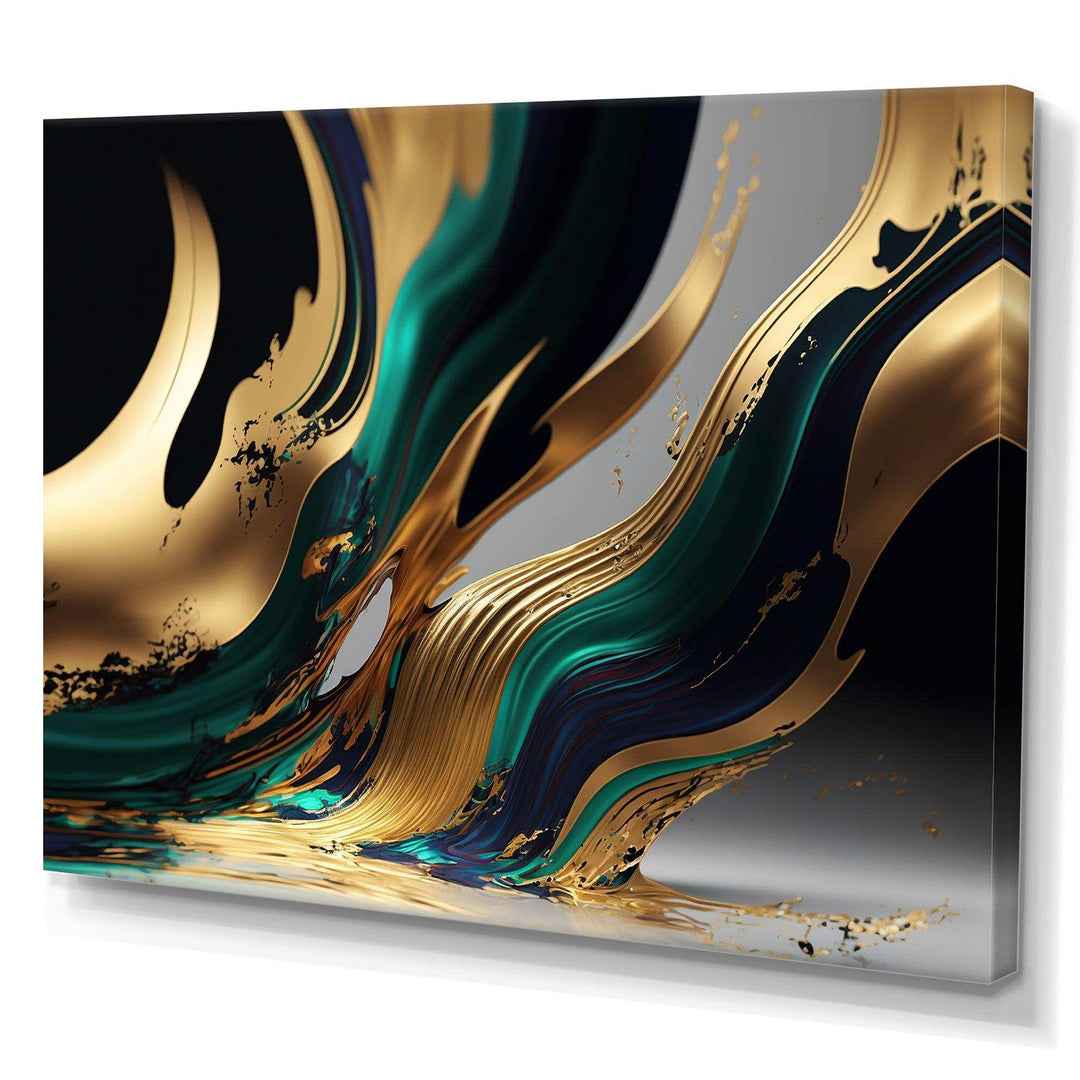 Green And Gold Agate II - Modern Wall Art Prints