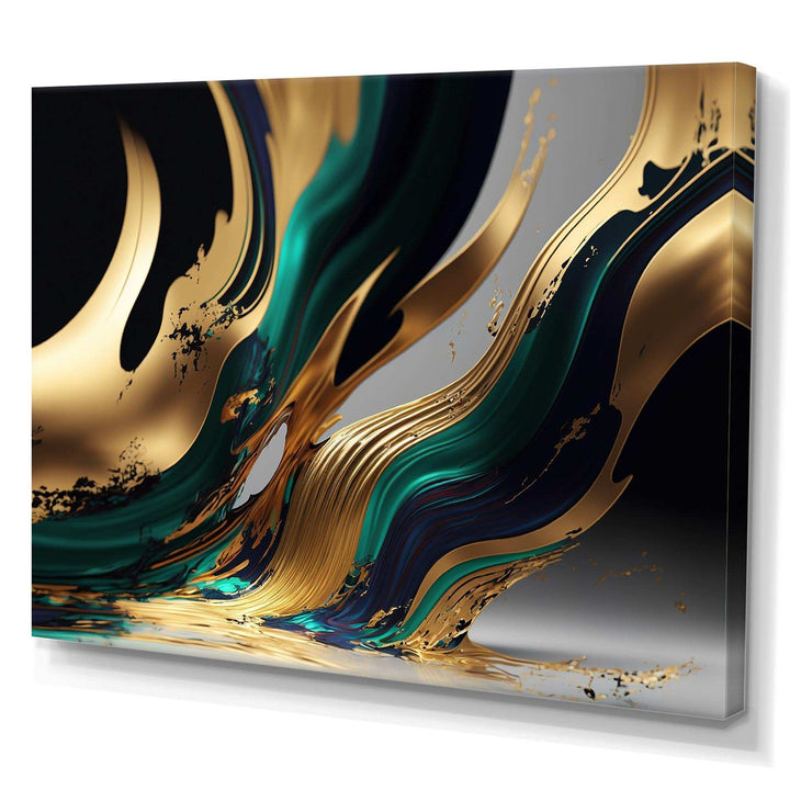 Green And Gold Agate II - Modern Wall Art Prints