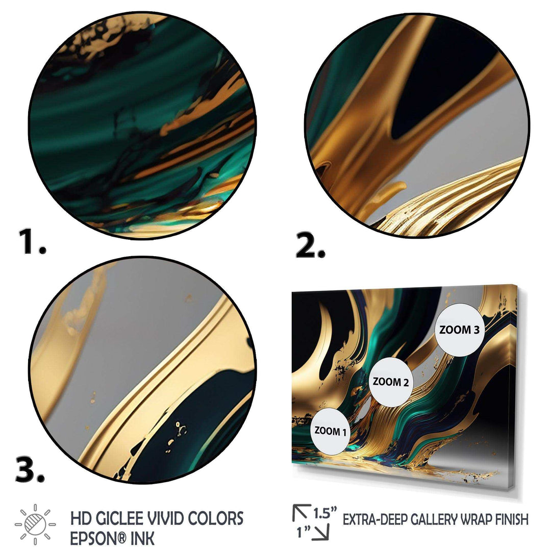 Green And Gold Agate II - Modern Wall Art Prints