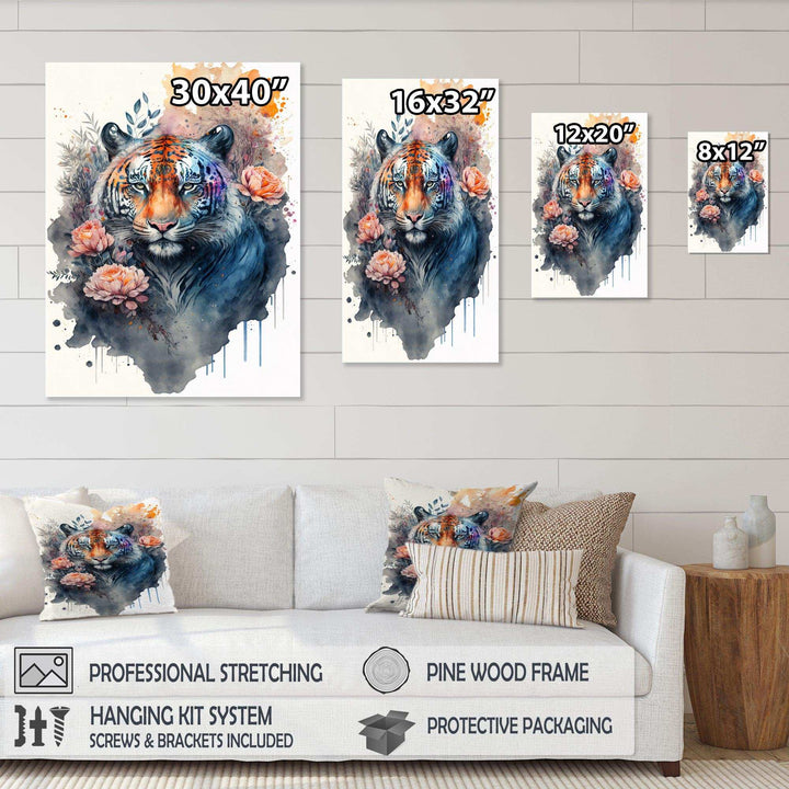 Cute Tiger Floral Art III