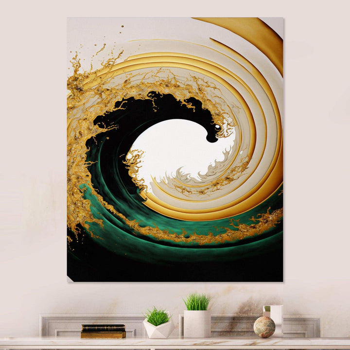 Gold Watercolor Liquid Art  - Modern Wall Art Prints