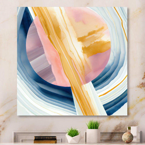 Wide Golden Brush Stroke I - Modern Canvas Wall Art