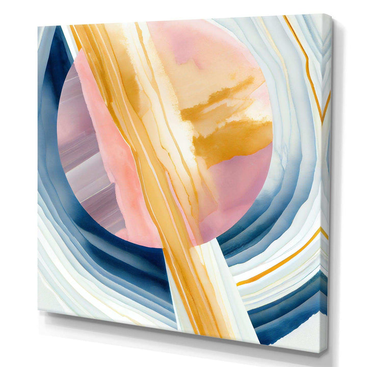 Wide Golden Brush Stroke I - Modern Canvas Wall Art