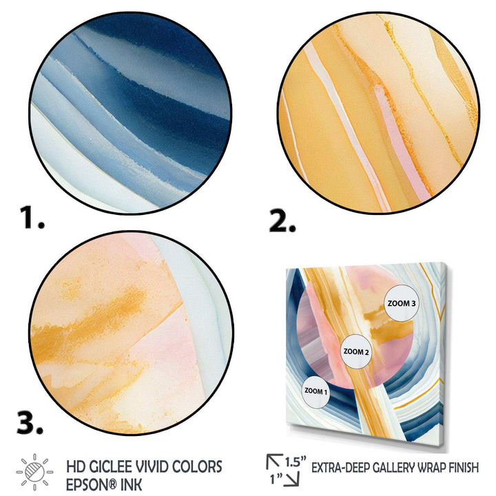 Wide Golden Brush Stroke I - Modern Canvas Wall Art
