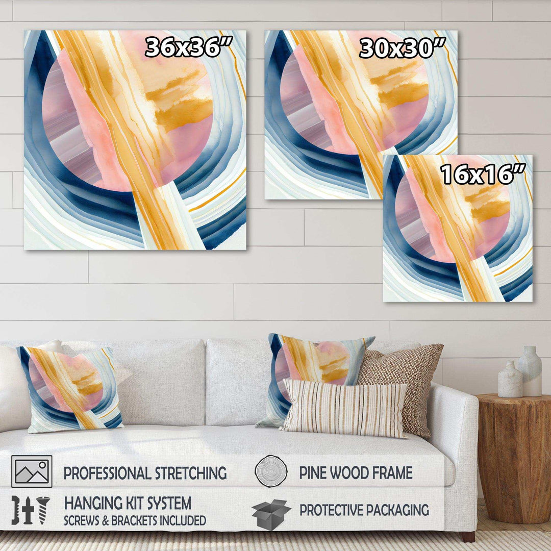 Wide Golden Brush Stroke I - Modern Canvas Wall Art