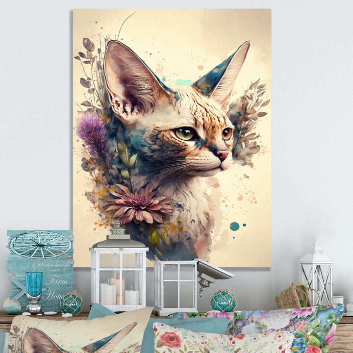 Cute Sphynx Floral Art III
