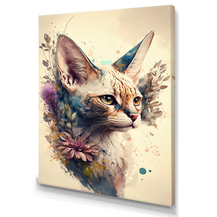 Cute Sphynx Floral Art III