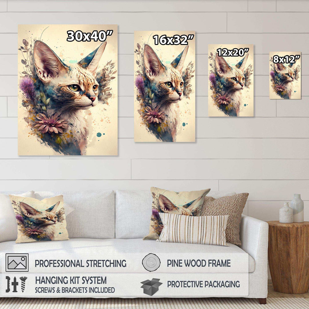 Cute Sphynx Floral Art III