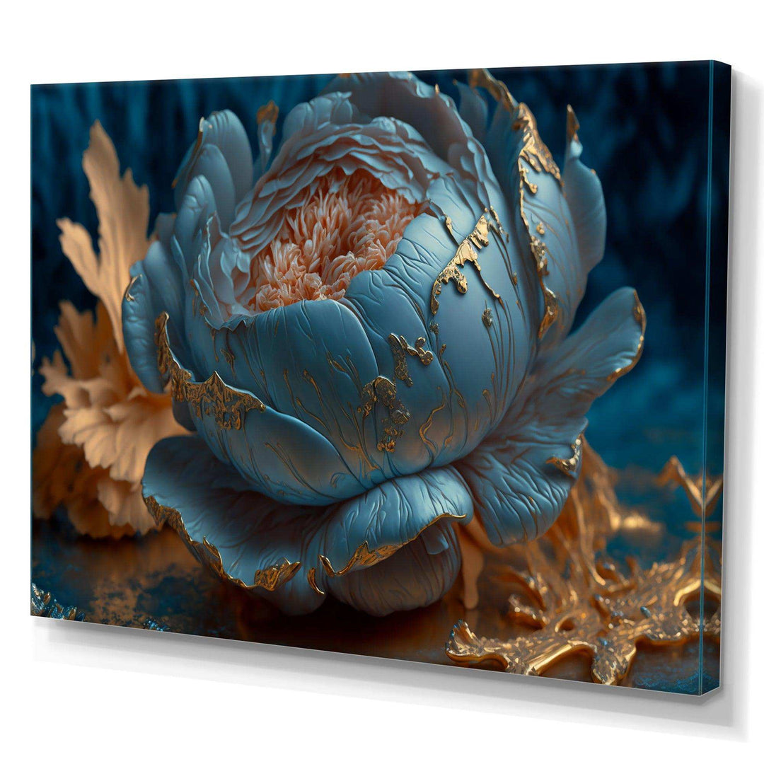 Ice Blue And Gold Peony II