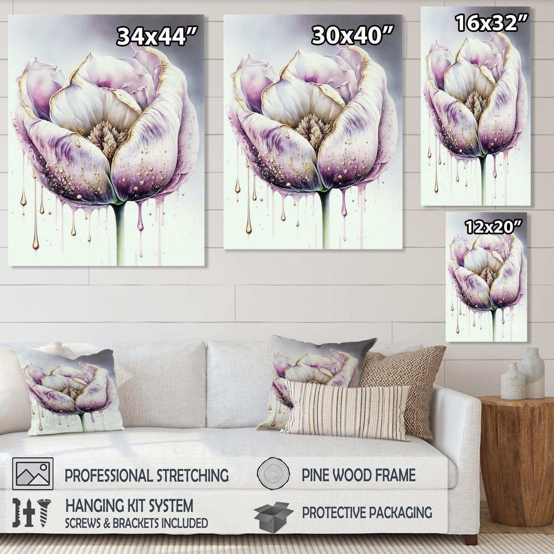 Cream And Purple Tulip III