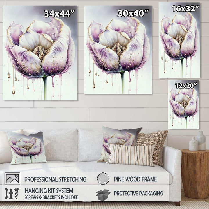 Cream And Purple Tulip III