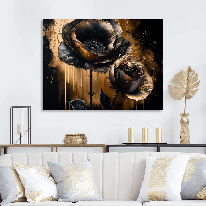 Black And Gold Popy Flowers II