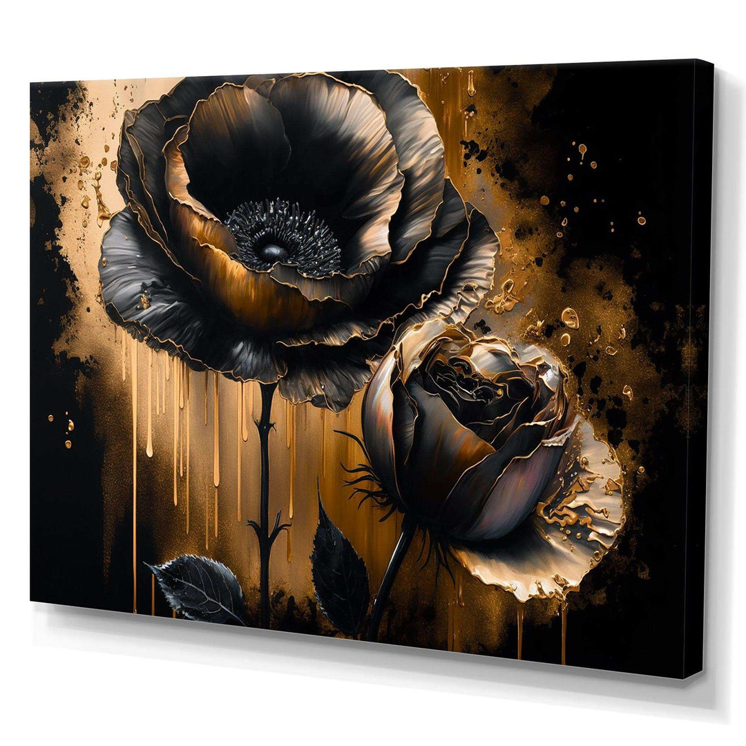 Black And Gold Popy Flowers II