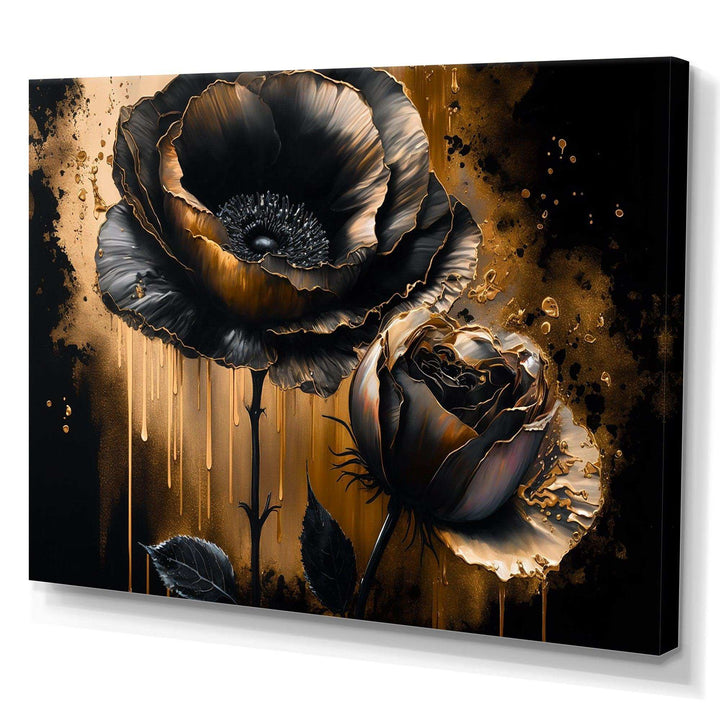 Black And Gold Popy Flowers II