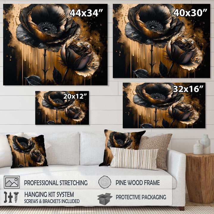 Black And Gold Popy Flowers II
