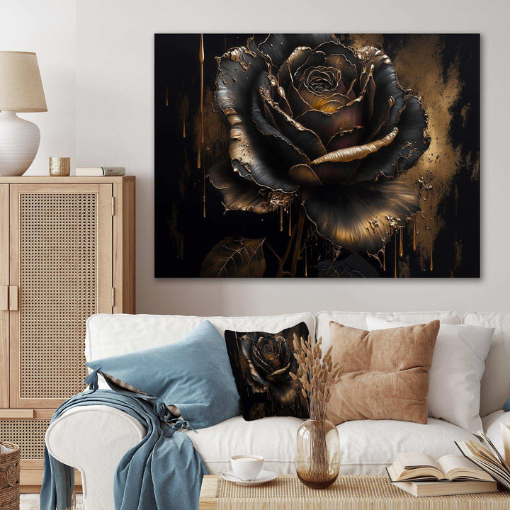 Black And Gold Rose I
