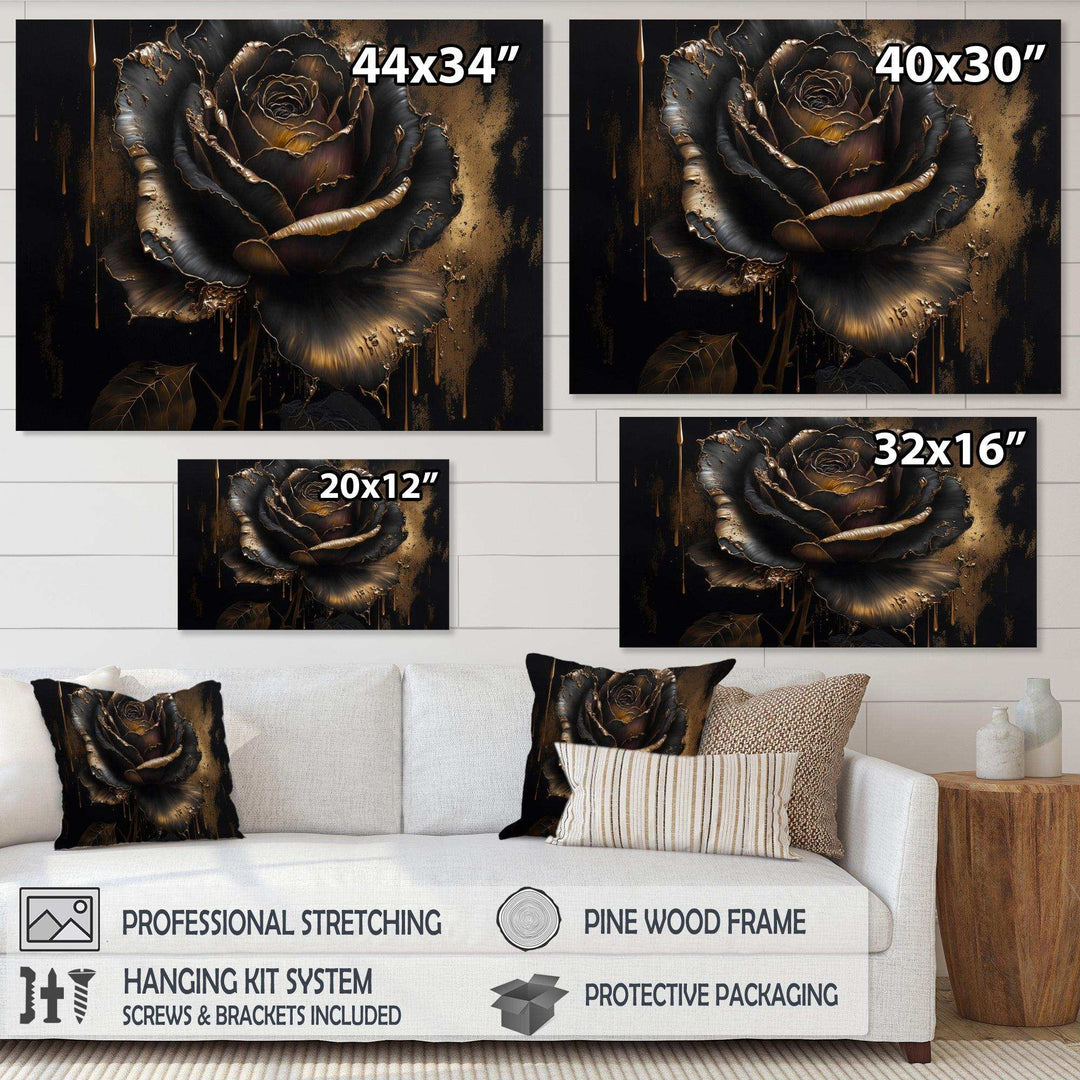 Black And Gold Rose I