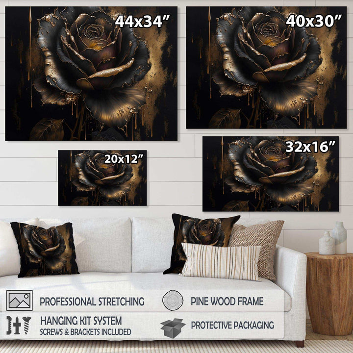 Black And Gold Rose I