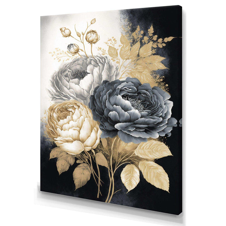 White, Gold And Black Rose Bouquet II