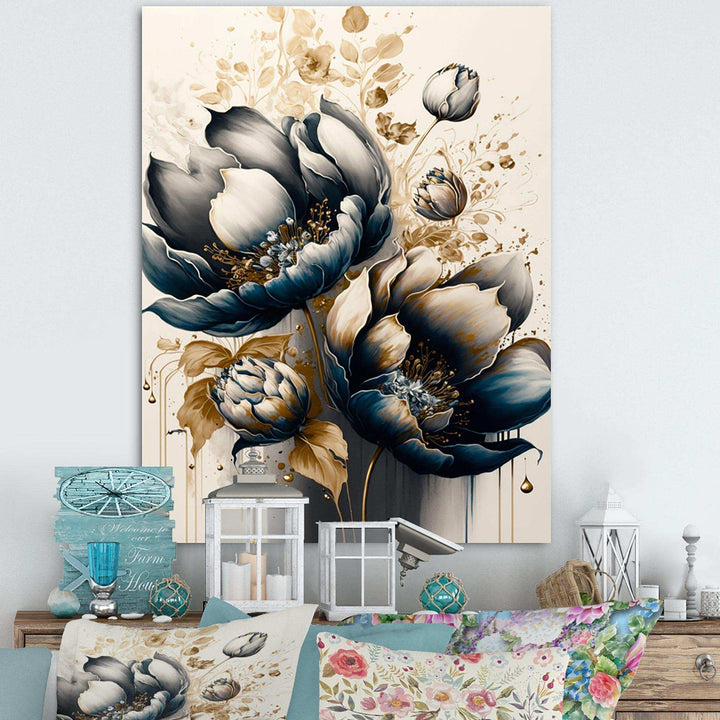 Black And White Watercolor Roses I