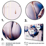 Ice Blue And Gold Paint Drip Tulip II