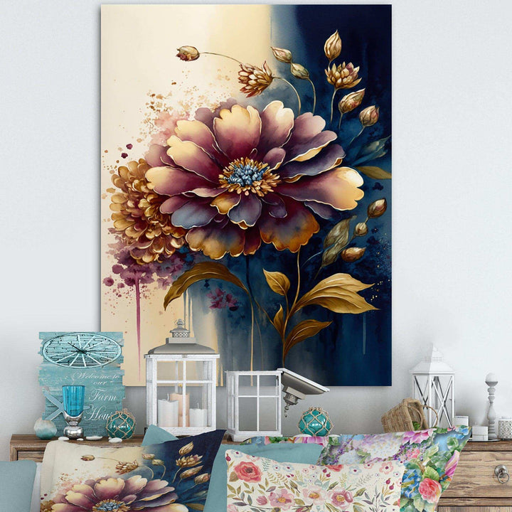 Night Shade Zinnia Floral Design III