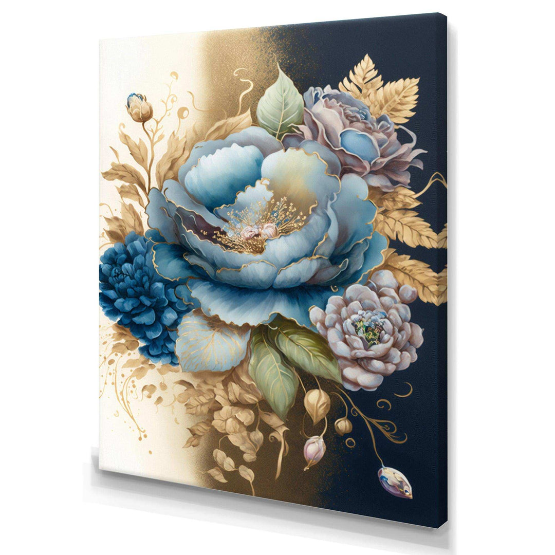 Blue And Gold Mixed Floral Bouquet III