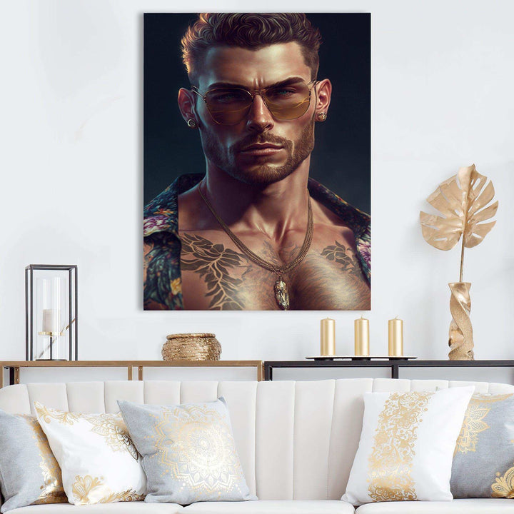 Fashion Muscular Man With Sun Glasses VI