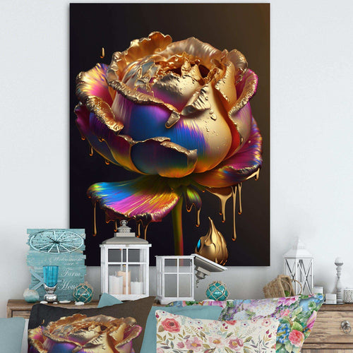 Rainbow Peony Liquid Gold Drips Hyper I
