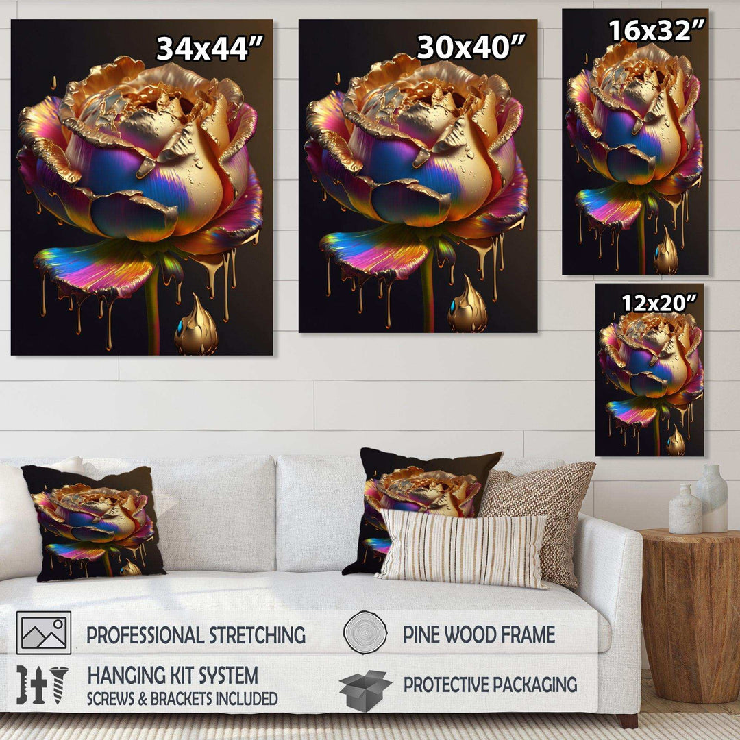 Rainbow Peony Liquid Gold Drips Hyper I